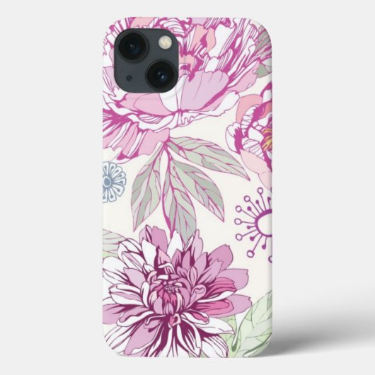 ピンクの花が付いているパターン Case-Mate iPhoneケース (裏面)