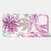 ピンクの花が付いているパターン Case-Mate iPhoneケース (裏面 (横))