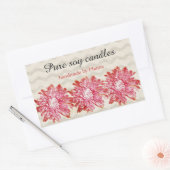 ピンクの花が付いているモダンなシェブロンのジグザグパターン 長方形シール (封筒)