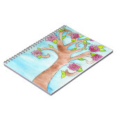 ピンクの花が付いている美しい木 ノートブック (左側)