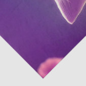 ピンクの花が切り離された白い紫のベビーキツネ 薄葉紙 (詳細)