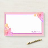 ピンクの花が咲いたありがとう ポストイット (デスク)