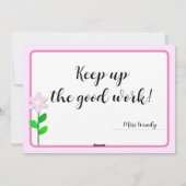 ピンクの花が咲いたおめでとうカード シーズンカード (裏面)