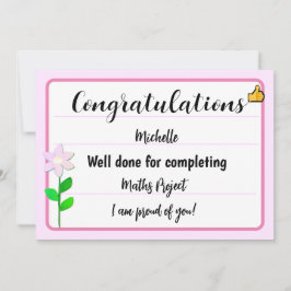 ピンクの花が咲いたおめでとうカード シーズンカード