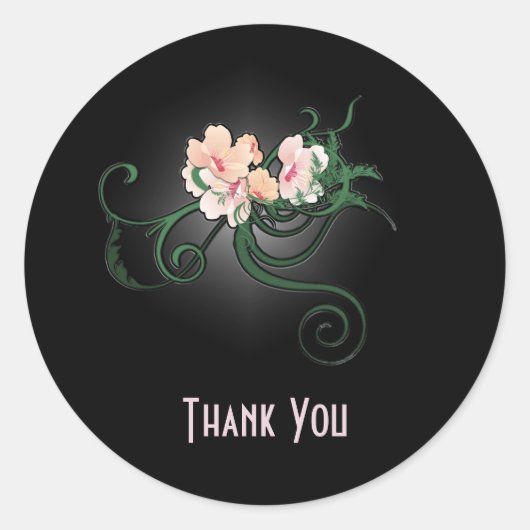 ピンクの花が咲き乱れる ラウンドシール (正面)