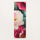 ピンクの花が咲き、葉が茂る ヨガマット (裏面)