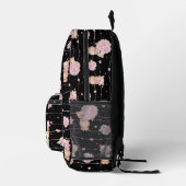 ピンクの花が咲くかわいいコケットテディベアカスタムー プリントバックパック (右)