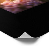 ピンクの花が咲くかわいい子猫たち3匹 ポスター (角)