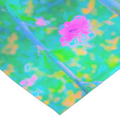 ピンクの花が咲く印象派の青い風景 ショートテーブルランナー (コーナー)