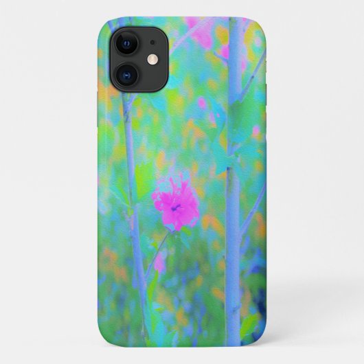 ピンクの花が咲く印象派の青い風景 Case-Mate iPhoneケース (裏面)