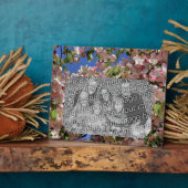 ピンクの花が自分の写真を作成 フォトプラーク (側面)