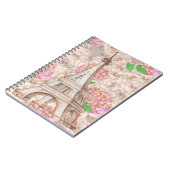 ピンクの花でパリの夢 ノートブック (左側)