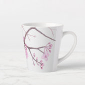 ピンクの花で咲く木の枝スモール カフェラテマグ (右)