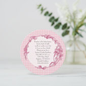 ピンクの花とギンガムランチ 招待状 (スタンド正面)