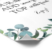 ピンクの花とグリーンが可愛いモモサバードリンクサイン ポスター (角)