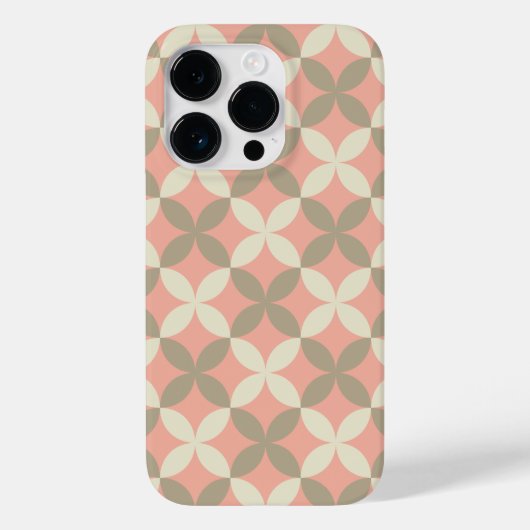 ピンクの花とグレーの葉の模様 Case-Mate iPhoneケース (裏面)