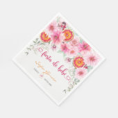 ピンクの花とシトラスフェスタスペインのベビーシャワー スタンダードランチョンナプキン (角)
