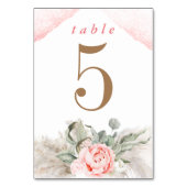 ピンクの花とススキエレガントス テーブルナンバー (正面)