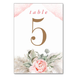 ピンクの花とススキエレガントス テーブルナンバー