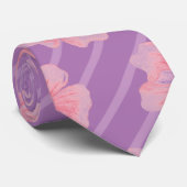 ピンクの花とストライプのネクタイ ネクタイ (ロール)