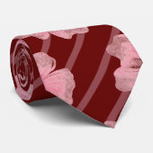ピンクの花とストライプのネクタイ ネクタイ (ロール)