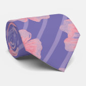 ピンクの花とストライプのネクタイ ネクタイ (ロール)