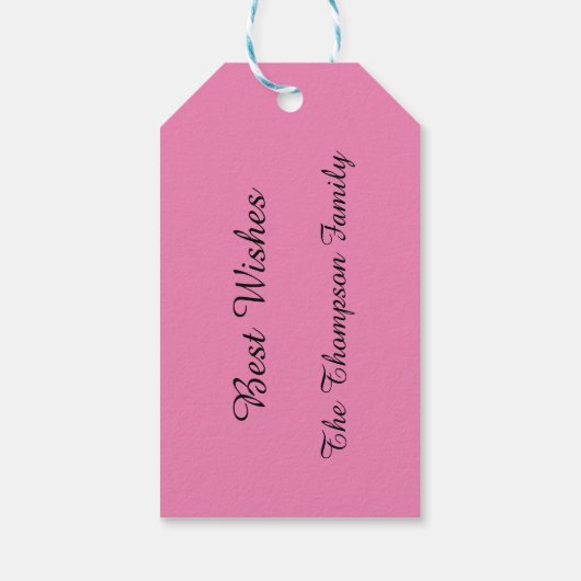 ピンクの花とストライプラベル ギフトタグ (裏面)