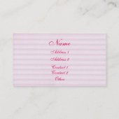 ピンクの花とストライプ名刺 名刺 (裏面)