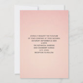 ピンクの花とダイヤのティアラがエレガントな結婚式の招待状 招待状 (裏面)