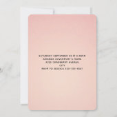 ピンクの花とダイヤのティアラ エレガントな誕生日 招待状 (裏面)