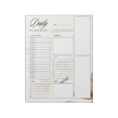 ピンクの花とトンボプランナー ノートパッド (回転)