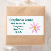 ピンクの花とトンボ付箋 ラベル (インサイチュ)