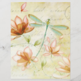 ピンクの花とトンボ折り紙紙