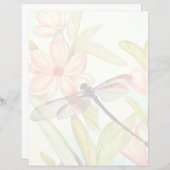 ピンクの花とトンボ (正面/裏面)