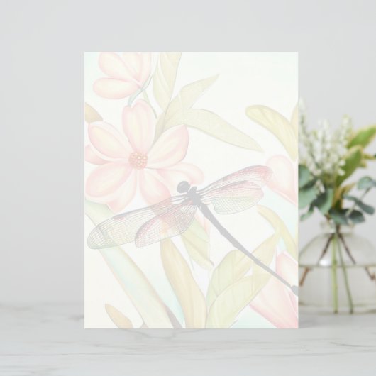 ピンクの花とトンボ (スタンド正面)