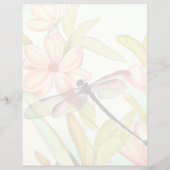 ピンクの花とトンボ (正面)