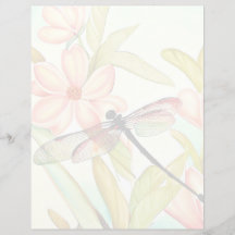 ピンクの花とトンボ