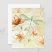 ピンクの花とトンボ (正面/裏面)