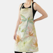 ピンクの花とトンボ エプロン (インサイチュ)