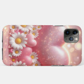 ピンクの花とハートを持つ電話ケースデザイン Case-Mate iPhoneケース (裏面(横))