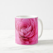 ピンクの花とハート最高のマ・エバー コーヒーマグカップ (正面右)