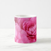 ピンクの花とハート最高のマ・エバー コーヒーマグカップ (中央)