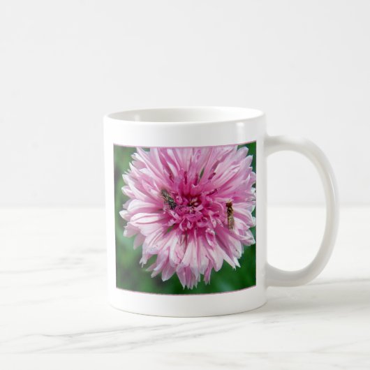 ピンクの花とバグ コーヒーマグカップ (右)