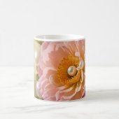 ピンクの花とパール コーヒーマグカップ (中央)