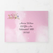 ピンクの花とピンクの星空 三つ折り招待状 (カバー)