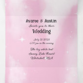 ピンクの花とピンクの星空 三つ折り招待状 (内部中)