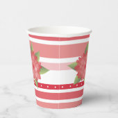 ピンクの花とポルカドット 紙コップ (右)