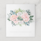 ピンクの花とユーカリの水彩緑 プレイスカード (外部開封)