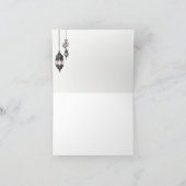 ピンクの花とランタン結婚ズ サンキューカード (内部)