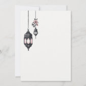 ピンクの花とランタン結婚ズ 招待状 (裏面)